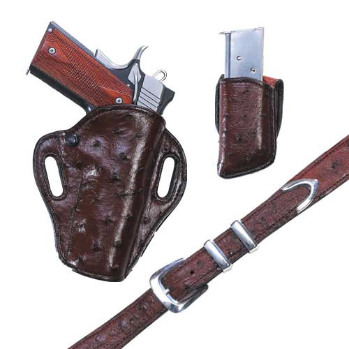 Details about   Brown Ostrich Max Thickness Gun Belt 